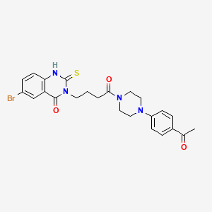 3-[4-[4-(4-acetylphenyl)piperazin-1-yl]-4-oxobutyl]-6-bromo-2-sulfanylidene-1H-quinazolin-4-one