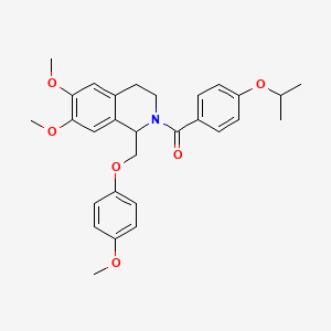 (6,7-dimethoxy-1-((4-methoxyphenoxy)methyl)-3,4-dihydroisoquinolin-2(1H)-yl)(4-isopropoxyphenyl)methanone