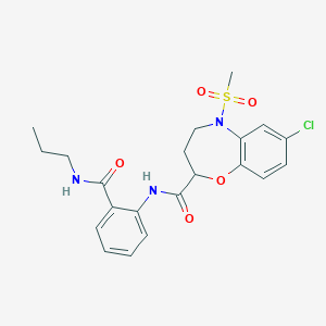 7-chloro-5-(methylsulfonyl)-N-[2-(propylcarbamoyl)phenyl]-2,3,4,5-tetrahydro-1,5-benzoxazepine-2-carboxamide