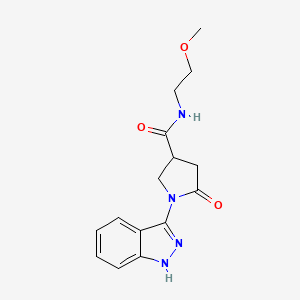 molecular formula C15H18N4O3 B11222364 1-(1H-indazol-3-yl)-N-(2-methoxyethyl)-5-oxo-3-pyrrolidinecarboxamide 