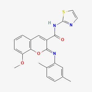 (2Z)-2-[(2,5-dimethylphenyl)imino]-8-methoxy-N-(1,3-thiazol-2-yl)-2H-chromene-3-carboxamide