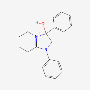 molecular formula C19H21N2O+ B11222406 3-Hydroxy-1,3-diphenyl-2,3,5,6,7,8-hexahydroimidazo[1,2-a]pyridin-1-ium 