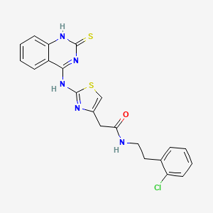 N-(2-chlorophenethyl)-2-(2-((2-thioxo-1,2-dihydroquinazolin-4-yl)amino)thiazol-4-yl)acetamide