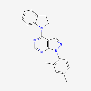 molecular formula C21H19N5 B11222430 4-(2,3-dihydro-1H-indol-1-yl)-1-(2,4-dimethylphenyl)-1H-pyrazolo[3,4-d]pyrimidine 