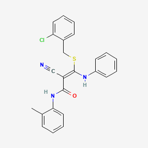 (2E)-3-[(2-chlorobenzyl)sulfanyl]-2-cyano-N-(2-methylphenyl)-3-(phenylamino)prop-2-enamide