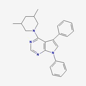 molecular formula C25H26N4 B11222437 4-(3,5-dimethylpiperidin-1-yl)-5,7-diphenyl-7H-pyrrolo[2,3-d]pyrimidine 