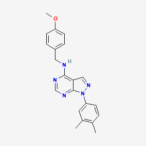 molecular formula C21H21N5O B11222446 1-(3,4-dimethylphenyl)-N-(4-methoxybenzyl)-1H-pyrazolo[3,4-d]pyrimidin-4-amine 