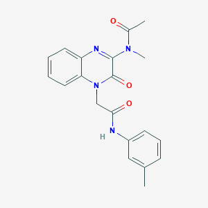 molecular formula C20H20N4O3 B11222460 N-Methyl-N-(4-{[(3-methylphenyl)carbamoyl]methyl}-3-oxo-3,4-dihydroquinoxalin-2-YL)acetamide 