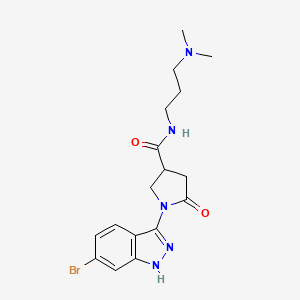 molecular formula C17H22BrN5O2 B11222469 1-(6-bromo-2H-indazol-3-yl)-N-[3-(dimethylamino)propyl]-5-oxopyrrolidine-3-carboxamide 