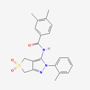 N-(5,5-dioxido-2-(o-tolyl)-4,6-dihydro-2H-thieno[3,4-c]pyrazol-3-yl)-3,4-dimethylbenzamide