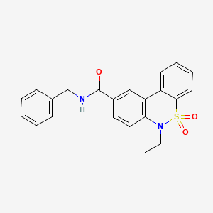 molecular formula C22H20N2O3S B11222510 N-benzyl-6-ethyl-6H-dibenzo[c,e][1,2]thiazine-9-carboxamide 5,5-dioxide 