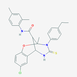 8-chloro-N-(2,4-dimethylphenyl)-3-(4-ethylphenyl)-2-methyl-4-thioxo-3,4,5,6-tetrahydro-2H-2,6-methano-1,3,5-benzoxadiazocine-11-carboxamide