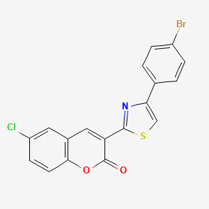 molecular formula C18H9BrClNO2S B11222539 3-[4-(4-bromophenyl)-1,3-thiazol-2-yl]-6-chloro-2H-chromen-2-one 