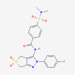 4-(N,N-dimethylsulfamoyl)-N-(2-(4-fluorophenyl)-5,5-dioxido-4,6-dihydro-2H-thieno[3,4-c]pyrazol-3-yl)benzamide