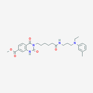 Methyl 3-(6-((3-(ethyl(m-tolyl)amino)propyl)amino)-6-oxohexyl)-2,4-dioxo-1,2,3,4-tetrahydroquinazoline-7-carboxylate