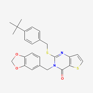 3-(1,3-benzodioxol-5-ylmethyl)-2-[(4-tert-butylbenzyl)sulfanyl]thieno[3,2-d]pyrimidin-4(3H)-one