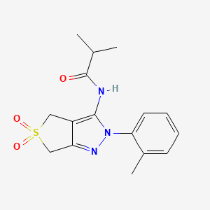 2-methyl-N-[2-(2-methylphenyl)-5,5-dioxido-2,6-dihydro-4H-thieno[3,4-c]pyrazol-3-yl]propanamide