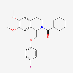 cyclohexyl(1-((4-fluorophenoxy)methyl)-6,7-dimethoxy-3,4-dihydroisoquinolin-2(1H)-yl)methanone