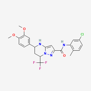 N-(5-chloro-2-methylphenyl)-5-(3,4-dimethoxyphenyl)-7-(trifluoromethyl)-4,5,6,7-tetrahydropyrazolo[1,5-a]pyrimidine-2-carboxamide