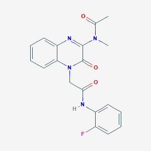 N-(4-{[(2-Fluorophenyl)carbamoyl]methyl}-3-oxo-3,4-dihydroquinoxalin-2-YL)-N-methylacetamide