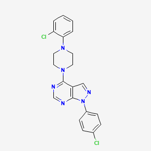 1-(2-chlorophenyl)-4-[1-(4-chlorophenyl)-1H-pyrazolo[3,4-d]pyrimidin-4-yl]piperazine