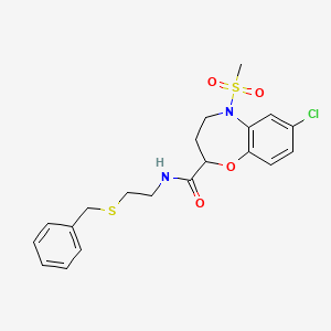 N-[2-(benzylsulfanyl)ethyl]-7-chloro-5-(methylsulfonyl)-2,3,4,5-tetrahydro-1,5-benzoxazepine-2-carboxamide