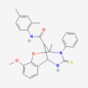 N-(2,4-dimethylphenyl)-10-methoxy-2-methyl-3-phenyl-4-thioxo-3,4,5,6-tetrahydro-2H-2,6-methano-1,3,5-benzoxadiazocine-11-carboxamide