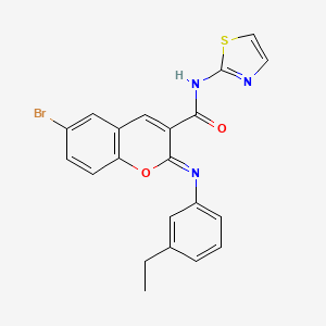 (2Z)-6-bromo-2-[(3-ethylphenyl)imino]-N-(1,3-thiazol-2-yl)-2H-chromene-3-carboxamide