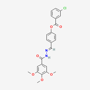 4-(2-(3,4,5-Trimethoxybenzoyl)carbohydrazonoyl)phenyl 3-chlorobenzoate