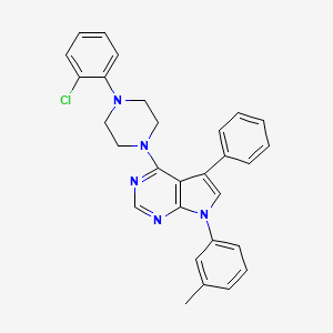 4-[4-(2-chlorophenyl)piperazin-1-yl]-7-(3-methylphenyl)-5-phenyl-7H-pyrrolo[2,3-d]pyrimidine