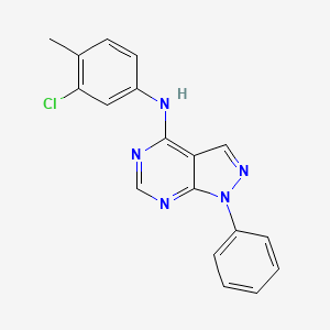 molecular formula C18H14ClN5 B11222744 N-(3-chloro-4-methylphenyl)-1-phenylpyrazolo[3,4-d]pyrimidin-4-amine 