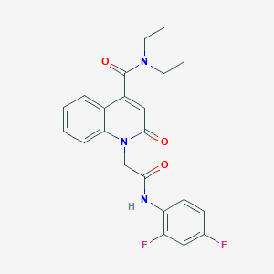 molecular formula C22H21F2N3O3 B11222754 1-{2-[(2,4-difluorophenyl)amino]-2-oxoethyl}-N,N-diethyl-2-oxo-1,2-dihydroquinoline-4-carboxamide 