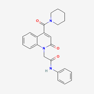 molecular formula C23H23N3O3 B11222757 2-[2-oxo-4-(piperidin-1-ylcarbonyl)quinolin-1(2H)-yl]-N-phenylacetamide 