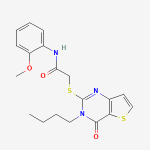 2-[(3-butyl-4-oxo-3,4-dihydrothieno[3,2-d]pyrimidin-2-yl)sulfanyl]-N-(2-methoxyphenyl)acetamide