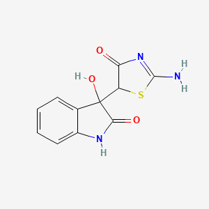 molecular formula C11H9N3O3S B11222760 3-(2-amino-4-oxo-4,5-dihydro-1,3-thiazol-5-yl)-3-hydroxy-1,3-dihydro-2H-indol-2-one 