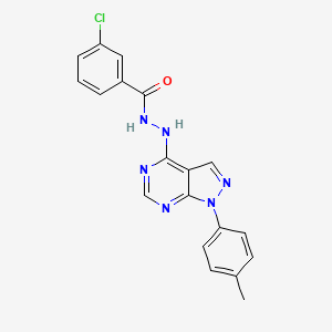 3-chloro-N'-[1-(4-methylphenyl)-1H-pyrazolo[3,4-d]pyrimidin-4-yl]benzohydrazide