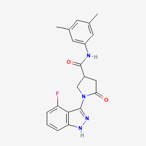 N-(3,5-dimethylphenyl)-1-(4-fluoro-1H-indazol-3-yl)-5-oxopyrrolidine-3-carboxamide