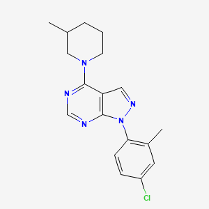 molecular formula C18H20ClN5 B11222796 1-(4-chloro-2-methylphenyl)-4-(3-methylpiperidin-1-yl)-1H-pyrazolo[3,4-d]pyrimidine 