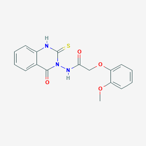 2-(2-methoxyphenoxy)-N-(4-oxo-2-sulfanylidene-1H-quinazolin-3-yl)acetamide