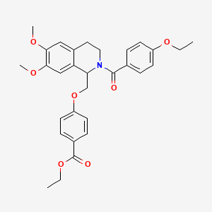 Ethyl 4-{[2-(4-ethoxybenzoyl)-6,7-dimethoxy-1,2,3,4-tetrahydroisoquinolin-1-yl]methoxy}benzoate