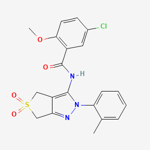 molecular formula C20H18ClN3O4S B11222863 5-chloro-N-(5,5-dioxido-2-(o-tolyl)-4,6-dihydro-2H-thieno[3,4-c]pyrazol-3-yl)-2-methoxybenzamide 