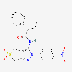 N-(2-(4-nitrophenyl)-5,5-dioxido-4,6-dihydro-2H-thieno[3,4-c]pyrazol-3-yl)-2-phenylbutanamide