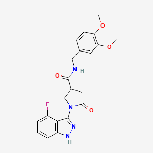 N-(3,4-dimethoxybenzyl)-1-(4-fluoro-1H-indazol-3-yl)-5-oxopyrrolidine-3-carboxamide