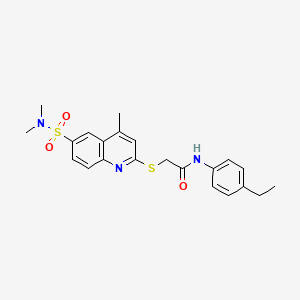 2-{[6-(dimethylsulfamoyl)-4-methylquinolin-2-yl]sulfanyl}-N-(4-ethylphenyl)acetamide