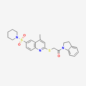 1-(2,3-dihydro-1H-indol-1-yl)-2-{[4-methyl-6-(piperidin-1-ylsulfonyl)quinolin-2-yl]sulfanyl}ethanone