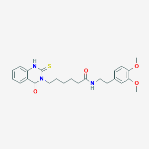 N-[2-(3,4-dimethoxyphenyl)ethyl]-6-(4-oxo-2-sulfanylidene-1H-quinazolin-3-yl)hexanamide