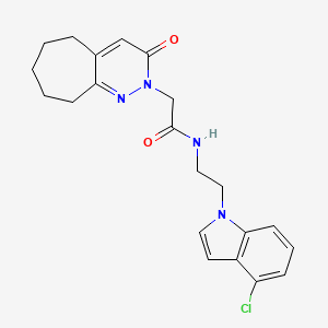 N-[2-(4-chloro-1H-indol-1-yl)ethyl]-2-(3-oxo-3,5,6,7,8,9-hexahydro-2H-cyclohepta[c]pyridazin-2-yl)acetamide