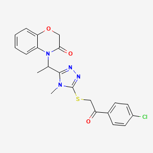 4-[1-(5-{[2-(4-chlorophenyl)-2-oxoethyl]sulfanyl}-4-methyl-4H-1,2,4-triazol-3-yl)ethyl]-2H-1,4-benzoxazin-3(4H)-one