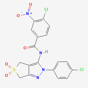 4-chloro-N-(2-(4-chlorophenyl)-5,5-dioxido-4,6-dihydro-2H-thieno[3,4-c]pyrazol-3-yl)-3-nitrobenzamide