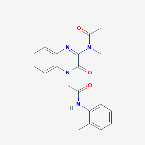 N-methyl-N-(4-{2-[(2-methylphenyl)amino]-2-oxoethyl}-3-oxo-3,4-dihydroquinoxalin-2-yl)propanamide